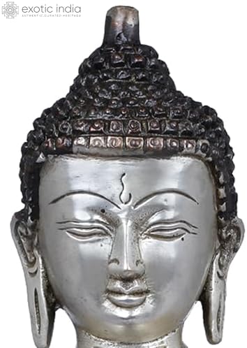 Brass Buddha Touching Earth Statue 8 Inch