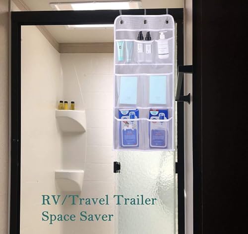 MISSLO Hanging Mesh Shampoo Shower Organizer with Door Hooks 1