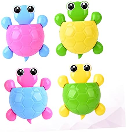ABOOFAN 4Pcs Cute Turtle Suction Cup Toothbrush Holder