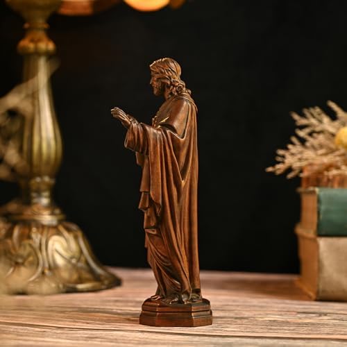 Wooden Sacred Heart of Jesus Statue - 43 Inch Handmade Figurine
