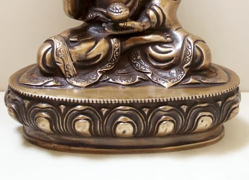 8-Inch Buddha Brass Statue with Vitarka Mudra