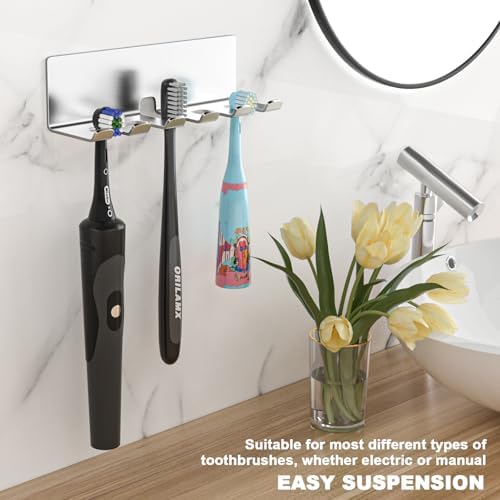 Electric Toothbrush Holder - 5 Slots SUS304 Stainless Steel Wall Mounted
