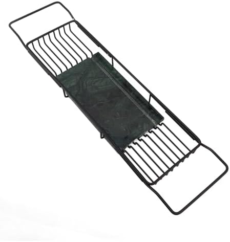 Fafeicy Metal Marble Bathtub Rack - Space Saving Anti Slip