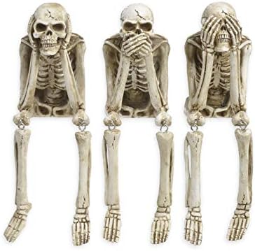 Newman House Studio No-Evil Skeleton Statues Set of 3