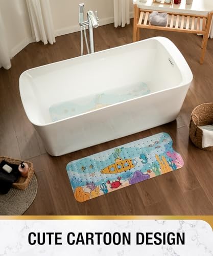 HITSLAM Baby Bath Mat with Suction Cups and Drain Holes