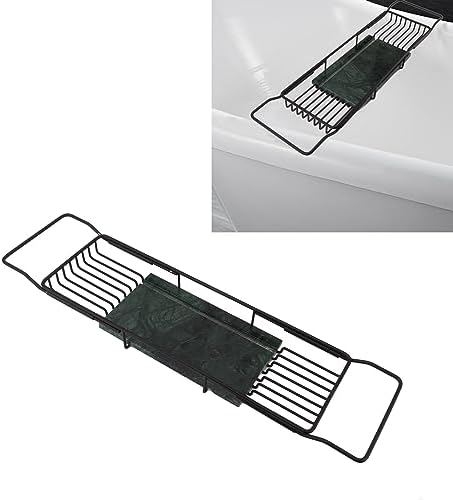 Fafeicy Metal Marble Bathtub Rack - Space Saving Anti Slip