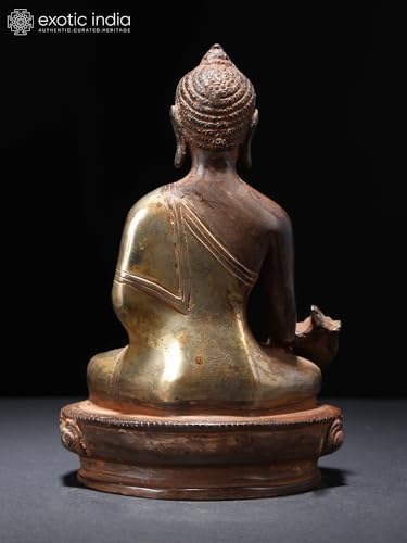 Exotic India Medicine Buddha Brass Statue 7 Inch