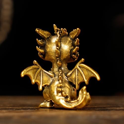 CHOVY Retro Flying Fire Dragon Ornament - Solid Brass Decor