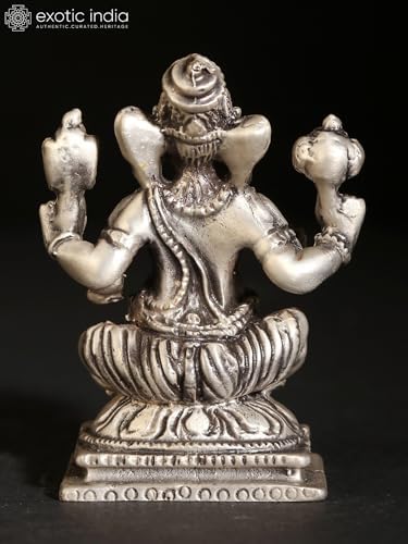 Exotic India Small Chaturbhuj Ganesha Brass Statue 1