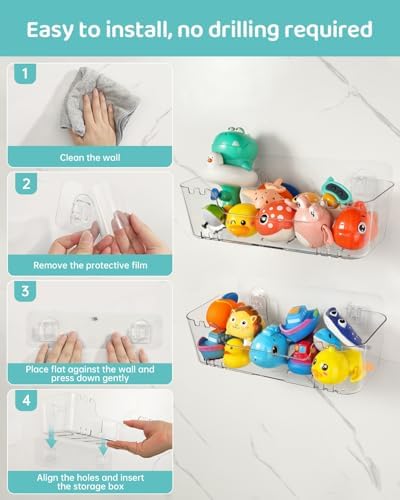 Ginnerella Bath Toy Storage 2 Pack Organizer