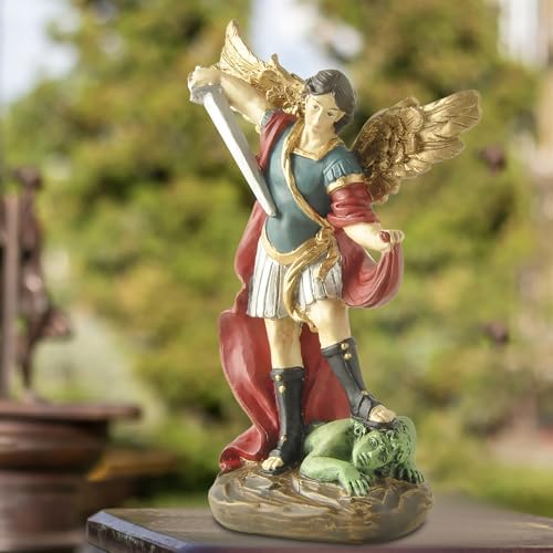St Michael Archangel Statue 532 Hand-Painted Resin Figurine