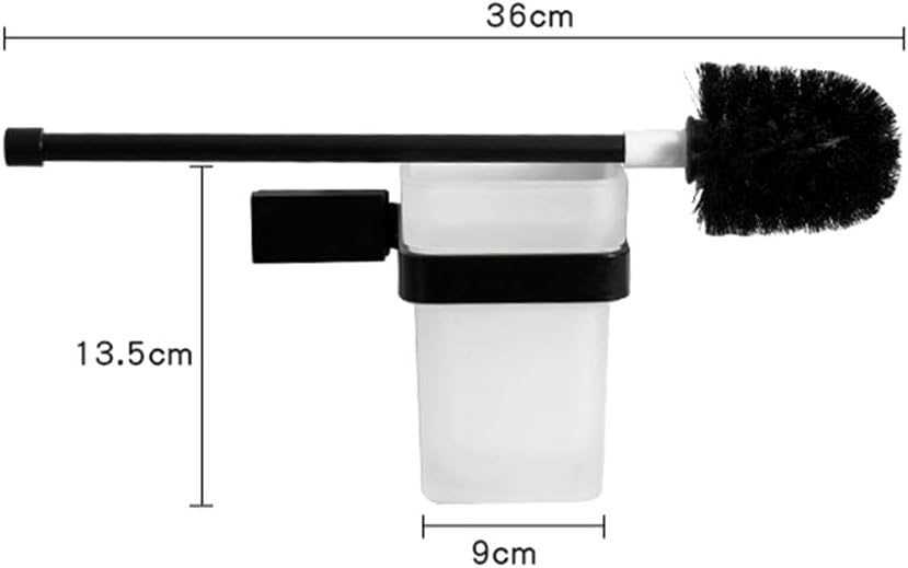 NOVOCE Toilet Brushes Set with Holder - Black