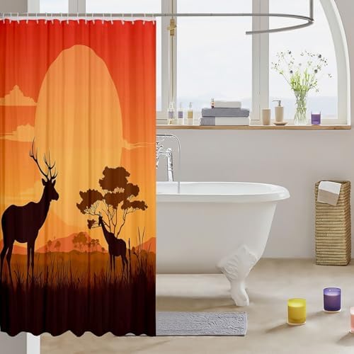 Feelyou Deer Shower Curtain Set 72x72 for Kids and Home