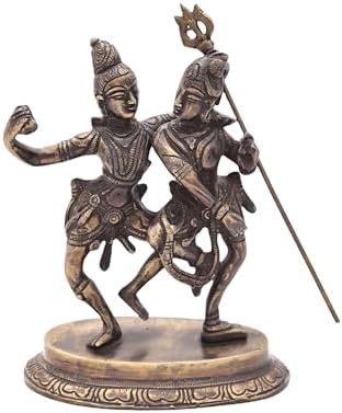 Brass Shiv Parvati Dancing Pose Statue Temple Home Decor