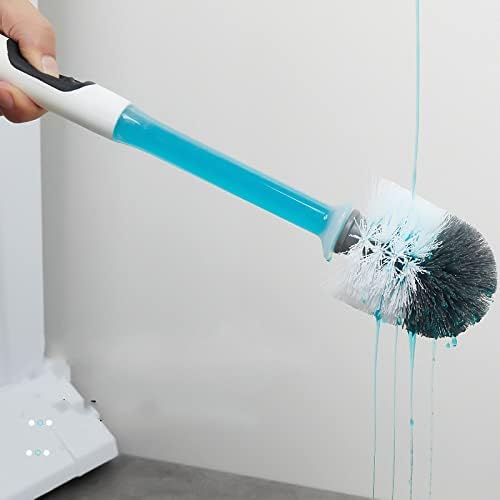 Wall Mounted Toilet Brush Set with Long Handle and 360 Cleaning
