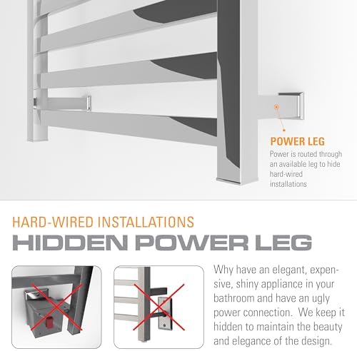 Brandon Basics Wall Mounted Electric Towel Warmer with Wi-Fi Timer