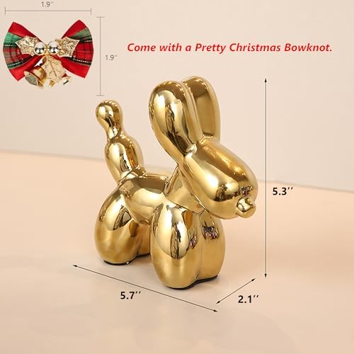 Ceramic Balloon Dog Statue Gold Home Decor