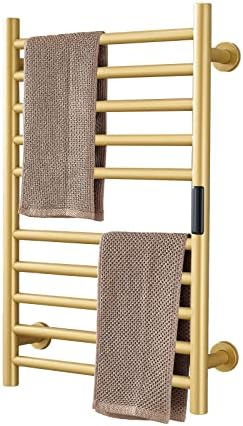 Gold Heated Towel Warmer with Built-In Timer