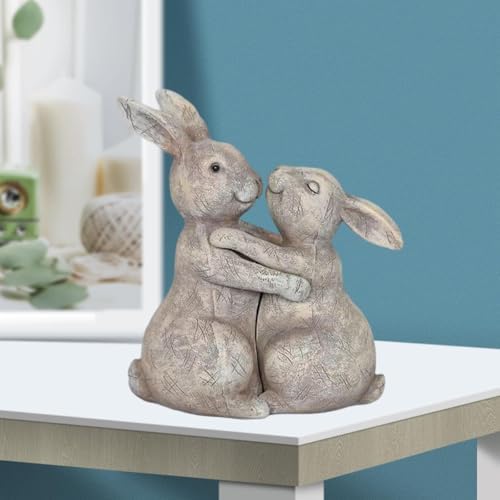 Cute Hugging Couple Fox Sculpture Valentines Decoration