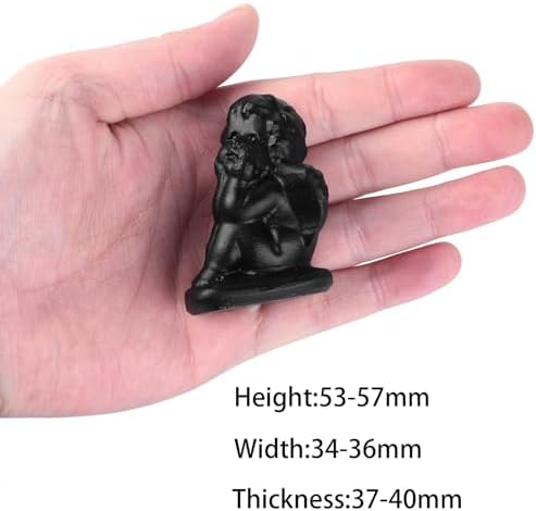 Rockcloud Black Obsidian Angel Stone Figurine