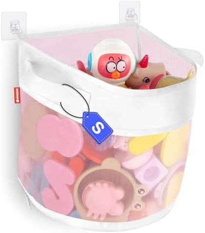 UNEEDE Bath Toy Organizer with Wall Mount and Floor Stand