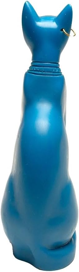 Classical Blue Bastet Cat Statue - Egyptian Goddess Collectible
