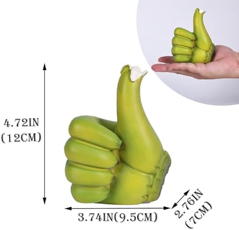Banana Thumbs Up Hand Gesture Statue - 472 Green Resin