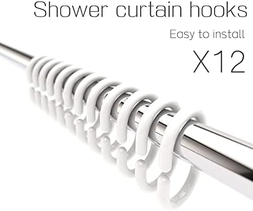 Tititex Aesthetic Checkerboard Shower Curtain Set 71x71 Inch with 12 Hooks