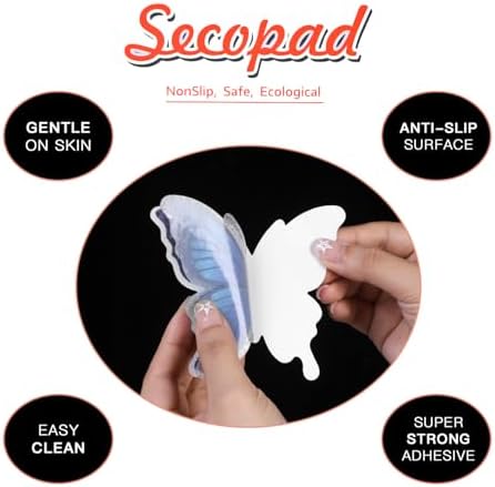 Secopad 20PCS Non-Slip Bathtub Butterfly Stickers - Blue