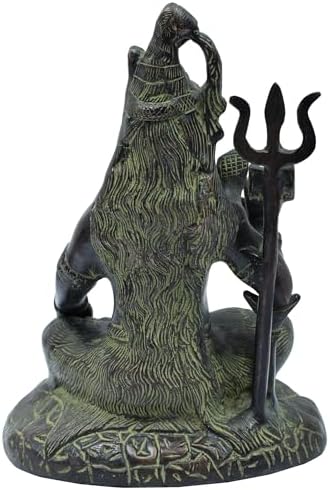 7-Inch Brass Lord Shiva Statue Pooja Room Decor