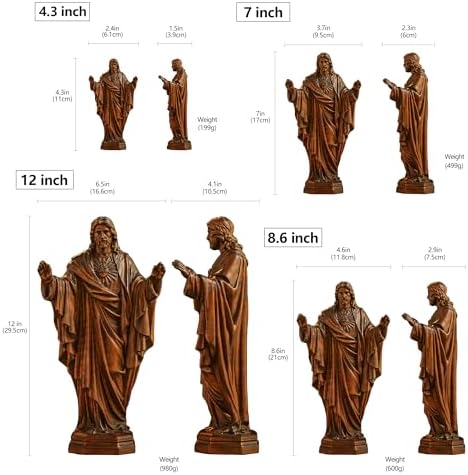 Wooden Sacred Heart of Jesus Statue - 43 Inch Handmade Figurine