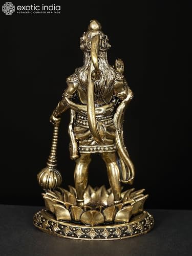 Small Superfine Hanuman Brass Statue Bajrangbali Pooja Temple Decor