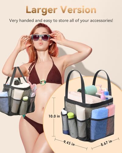 Temede Mesh Shower Caddy Tote with 8 Pockets