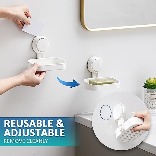 TAILI Strong Suction Soap Dish Holder for Bathroom Kitchen Shower