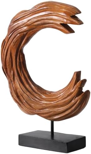 Teak Sculpture Oceanic Decor with Base