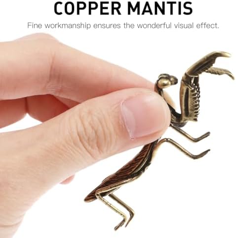TOYANDONA Brass Mantis Sculpture - Golden Desktop Decor