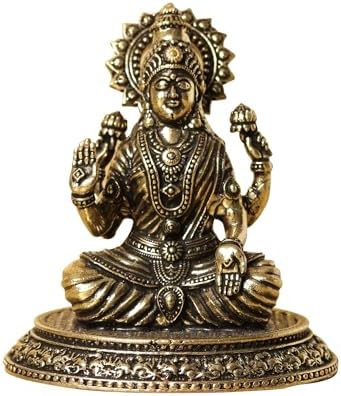 Small Superfine Brass Lakshmi Statue for Pooja Home Decor