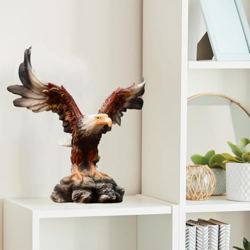 Golden Resin Flying Wild Eagle Statue
