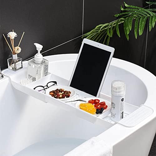 Flexman Plastic Bathtub Tray with Retractable Draining Design