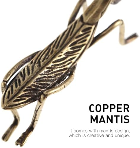 TOYANDONA Brass Mantis Sculpture - Golden Desktop Decor