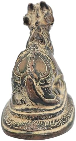 Sitting Nandi Brass Statue Religious Vahana of Lord Shiva