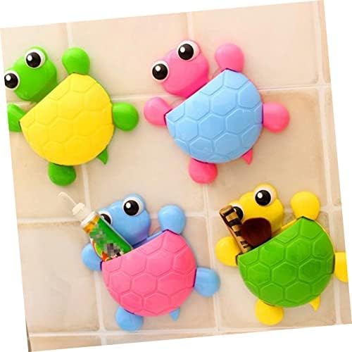 ABOOFAN 4Pcs Cute Turtle Suction Cup Toothbrush Holder