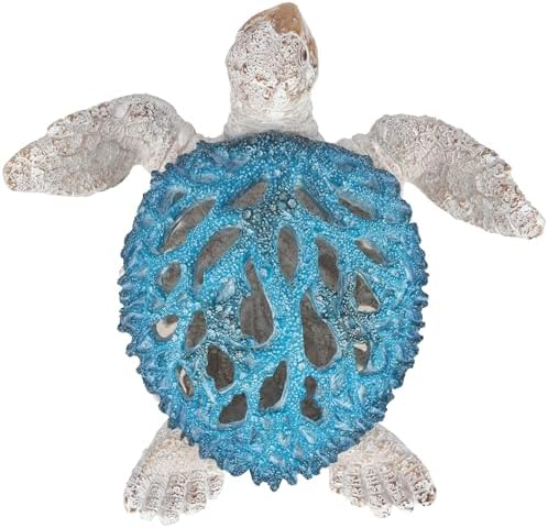 VVGIFTS Blue Sea Turtle Coral Reef Sculpture