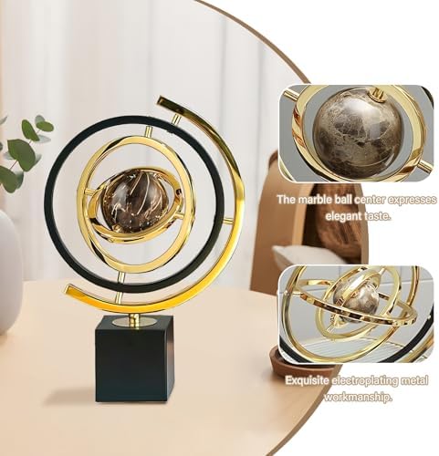 Modern Abstract Metal Globe Sculpture Decor