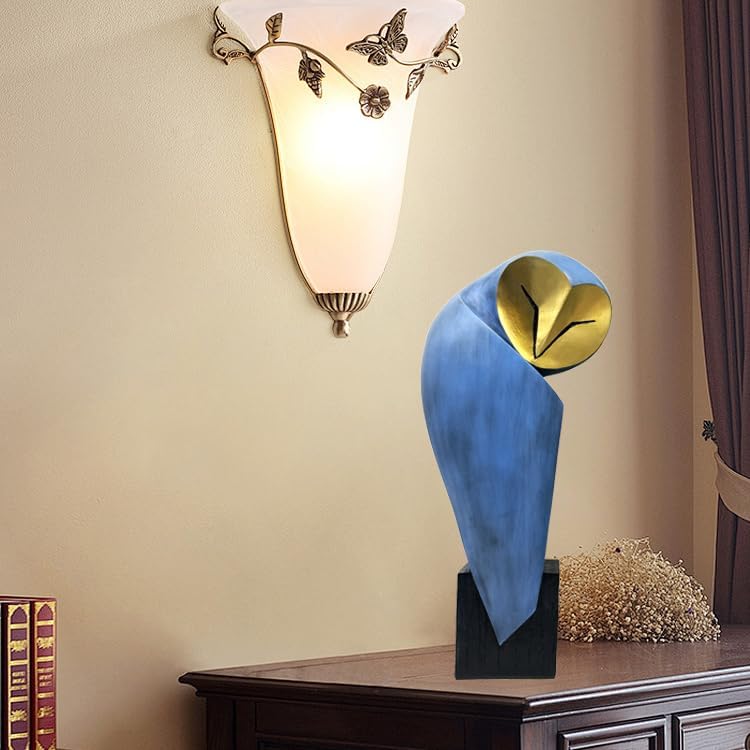 Mid-Century 15 Inch Resin Owl Statue - Handmade Home Decor