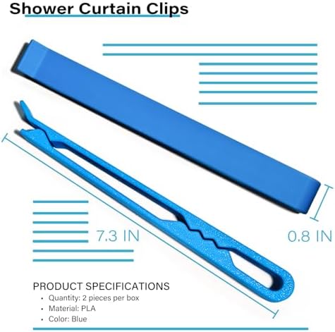 2 Packs Self Adhesive Shower Curtain Clips - Blue