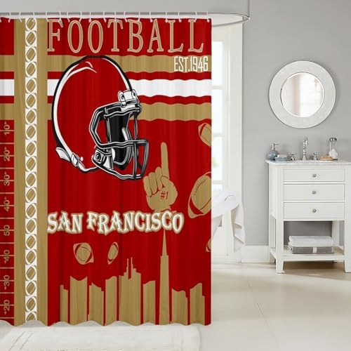 Feelyou Football Football Theme Shower Curtain Set 72x84