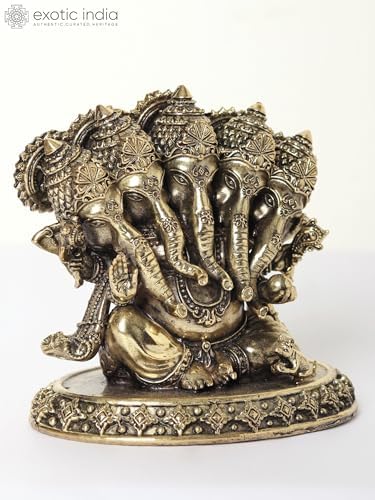 Small Superfine Panchamukhi Ganesha Brass Statue