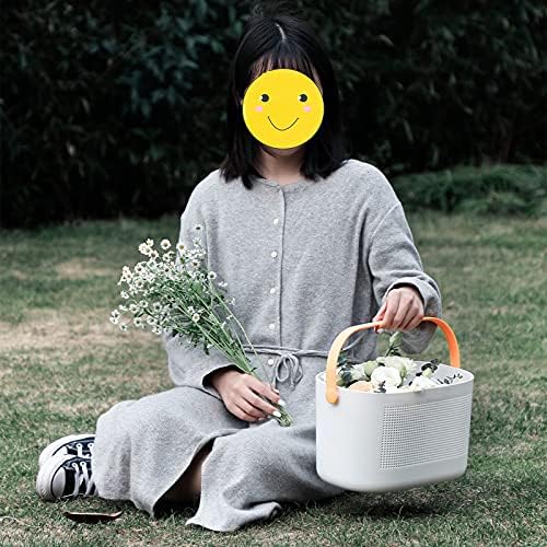 UUJOLY Yellow Plastic Storage Baskets with Handles