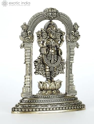 Exotic India Small Superfine Lakshmi Brass Statue